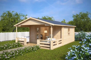 Summer house with Veranda Franz 15m² | 44mm | 6×4m