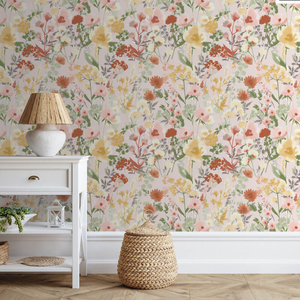 Catherine Lansfield Countryside Floral Pink Wallpaper - 206542