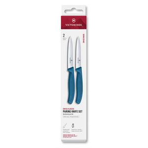 Victorinox Swiss Classic Blue 10cm Serrated/Straight 2 Piece Paring Knife Box Set