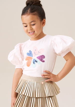 Heidi Sequin Embellished Puff Sleeve Tee