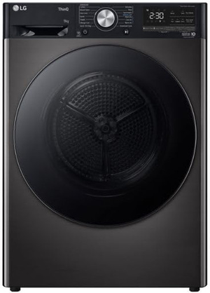 LG, FDV909BN.BPBQKU, Auto Cleaning Condenser DUAL Inverter Heat Pump™ 9kg Dryer, Black Steel