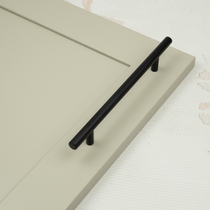 Matt Black Smooth Cabinet T-Bar Handles in 3 Sizes & Matching Pull Knob - 160mm Handle