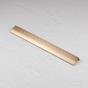 Brushed Brass Curved Cabinet Edge Lip Pull Handles in 4 Lengths - 350mm Length