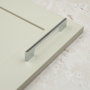 Polished Chrome Slim, Squared D Bar Handles - 128mm Handle