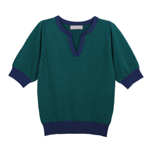 Cissy Chevron Top Green & Blue (M)