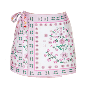 Swim Cover Up Skirt-Pink Blossom (M/L)