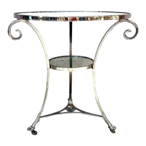 French Director Gueridon Table Silvered Bronze