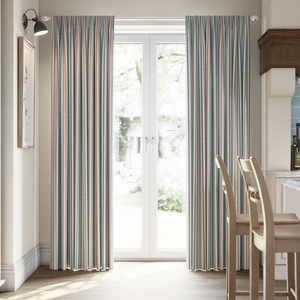 Emily Bond Cornish Stripe, Blue Multi - Made to Measure Curtains