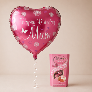 Happy Birthday Mum Balloon and Lindt Gift Set