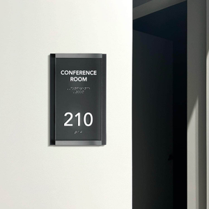 Wood & Acrylic Conference Room Sign with Braille — "Otherside" Design