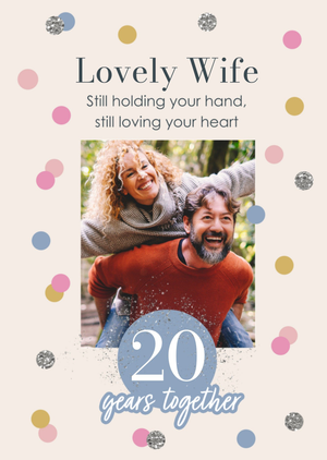 Lovely Wife 20 Years Photo Upload Anniversary Card