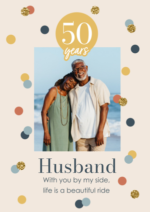 Husband 50 Years Photo Upload Anniversary Card