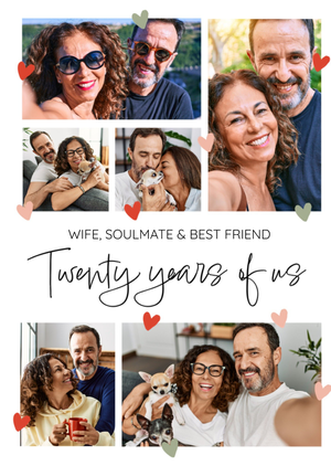 Twenty Years Of Us Photo Upload Anniversary Card