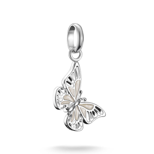 Connect Silver Enamel Butterfly Charm Pendant