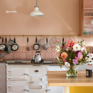 Neisha Crosland Atlas Pine Flower Paprika Terracotta Floor Tile