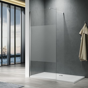 ELEGANT 8mm Wet Room Shower Screen 1200mm Half Frosted