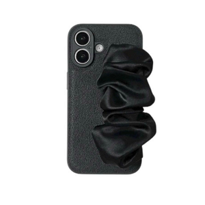 Black Phone Case With Silky Hand Holder (iPhone 13 Pro Max)