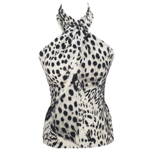 Needless To Say Leopard Animal Print Halter Neck Top (S)