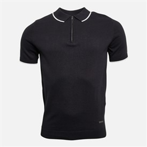 Bench Mens Settio Knitted Polo Black