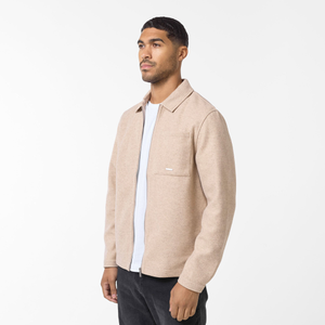 Faux Wool Zip Jacket | Stone