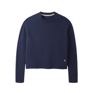 The Esme Merino Wool Crewneck Jumper in Navy