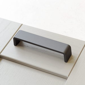 Dark Grey Titanium Cabinet Square Wide D Handles in 4 Sizes - 128mm
