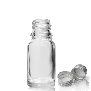 10ml Clear Glass Dram Bottle With Aluminium Cap - Aluminum