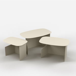 Cutout Nesting Tables | Eggshell White