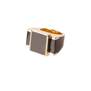Black Bague One  Gold Sculptural Ring -Unisex (Q (UK))