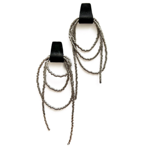 Bliss Beaded Dangle Earrings Black/Silver