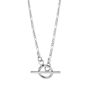 T Bar Figaro Necklace Silver