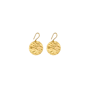 The Sol - Hammered Dangle Earrings 24K Gold Plated