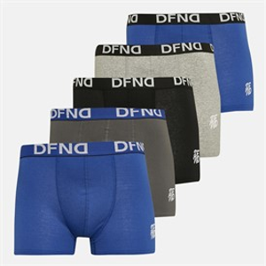 DFND London Mens Coleman Five Pack Boxers Grey Marl/Blue/Slate/Black/Blue