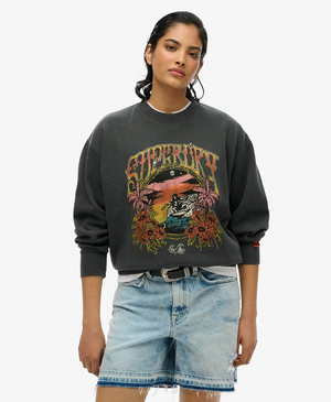 Psych Surf Loose sweatshirt met ronde hals