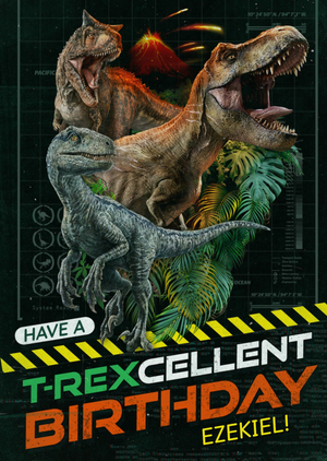 T-Rexcellent Dinosaur Jurassic World Birthday Card