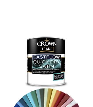Crown Trade Fastflow Quick Dry Satin Paint - Tinted Colour Match
