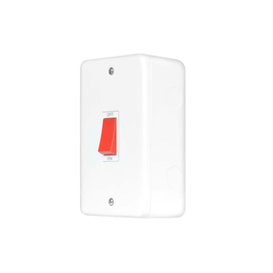 Scolmore Click MCP202PW 50A 2 Gang (Vertical) Double Pole Plate Switch - Polar White
