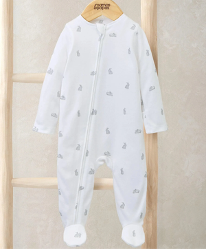 Mamas & Papas Bunny Print Zip All In One