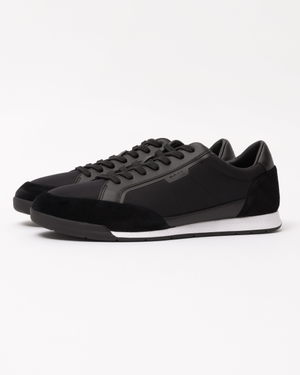 BOSS Orange Nitan Mens Low-top trainers with suede and faux leather - Black 001