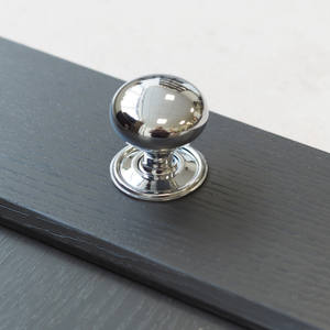 Polished Chrome Modern Round Cabinet Knob Pull with Matching Backplate Rose
