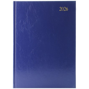 5 Star A4 Desk Diary, 2 Days Per Page, Blue, 2026