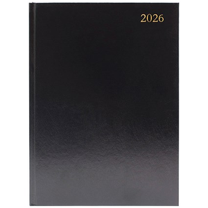 5 Star A4 Appointment Desk Diary, Day Per Page, Black, 2026