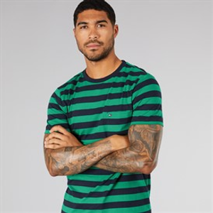 Tommy Hilfiger Mens Essential Solid Pock T-Shirt Nouveau Green/Desert Sky