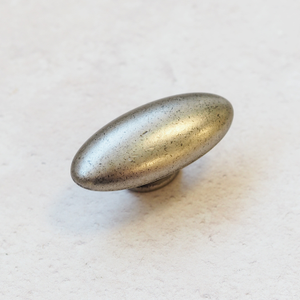 Antique Pewter Rustic Dark Silver Cabinet Oval Knob Furniture Pull