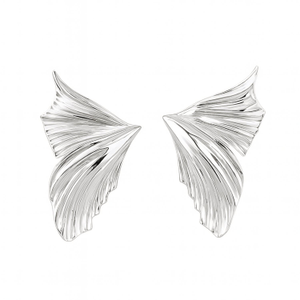 Selkie Sterling Silver Fish Fin 3D Stud Earrings