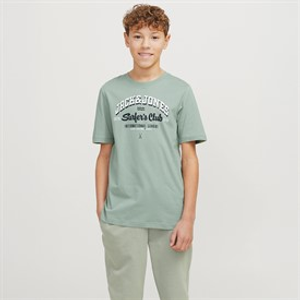 JACK & JONES Boys Logo T-Shirt Iceberg Green