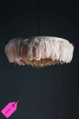 Coldharbour Lights Juliette Feather Light Shade in Blush Pink - SECONDS