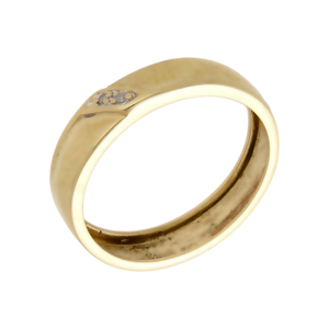 Pre-Owned 9ct Gold Diamond Set Hollow 4mm Wedding Band Ring