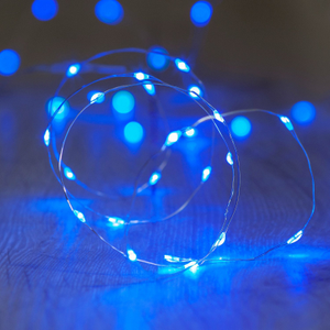 20 Blue LED Micro Battery Fairy Lights