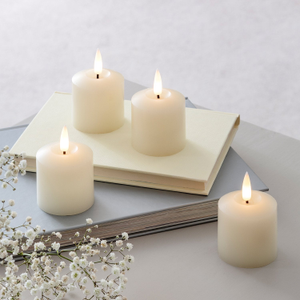 4 TruGlow® Ivory LED Votive Candles With Remote Control